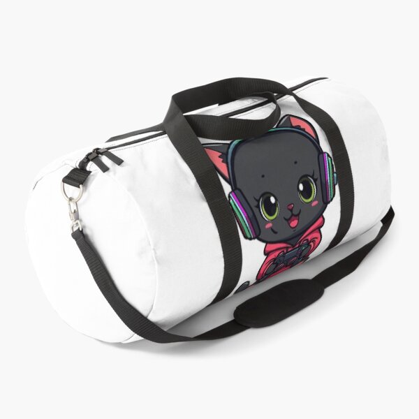 Item preview, Cute Black Gamer Cat in Strawberry Hoodie Kawaii Gaming Sticker designed and sold by Stylestickers55.