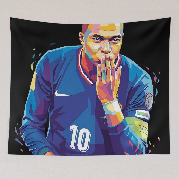Aperçu de l'œuvre Mbappé WPAP Portrait Art créée et vendue par mazyoy.
