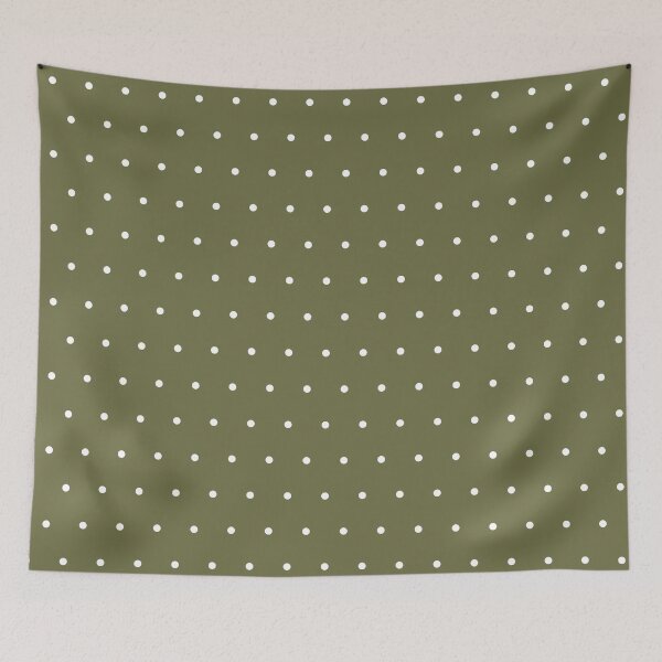 Item preview, Olive and White micro dots designed and sold by pattern-archive.