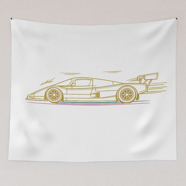 Item preview, Minimalist 80s Racecar Line Art designed and sold by KungPowUnicorn.