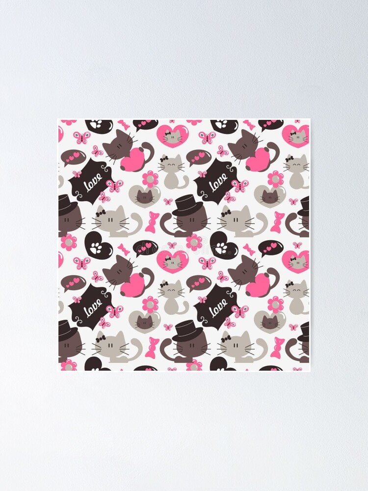 Thumbnail 1 of 3, Poster, cat pattern designed and sold by pksart1.