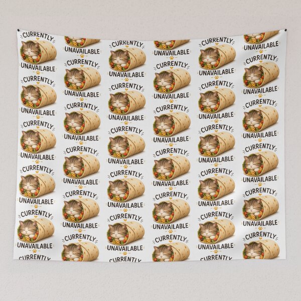 Item preview, Currently Unavailable – Sleepy Burrito Cat designed and sold by QuirkNest Studio .