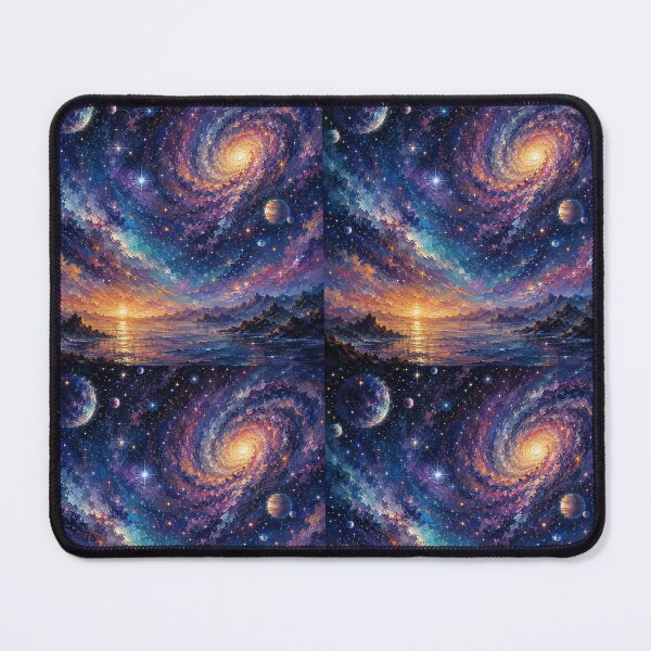 Item preview, Galactic sunset over misty seascape designed and sold by HemaGoutham.