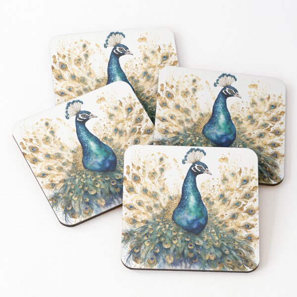 Item preview, Peacock Watercolor Art — Wildlife Print designed and sold by RawNaturePrints.