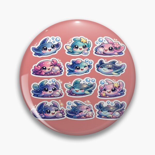 Artikelvorschau, Premium Kawaii Manta Rochen Aufkleberbogen entworfen und verkauft von KrishAuraa.