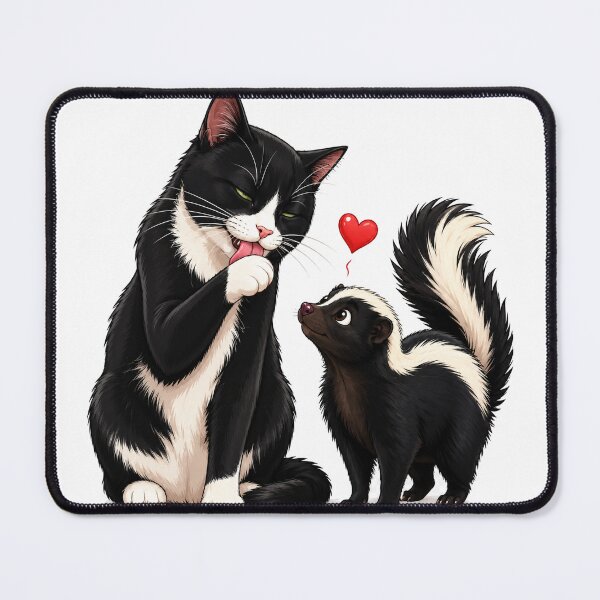 Item preview, Skunk Loves Cat Cartoon Style designed and sold by FyreHorse Designs.