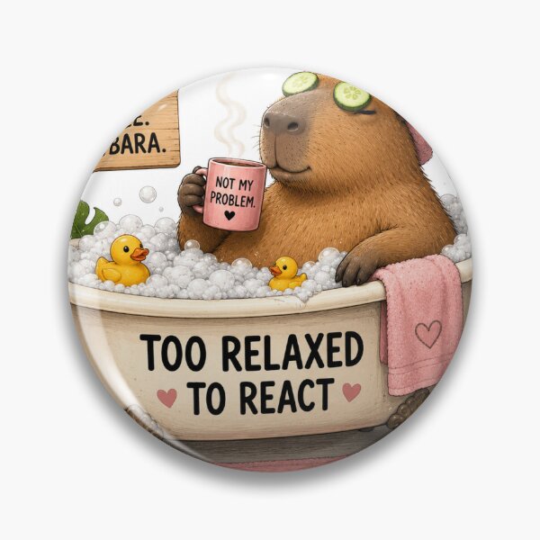 Item preview, Too Relaxed to React – Capybara Self  designed and sold by QuirkNest Studio .