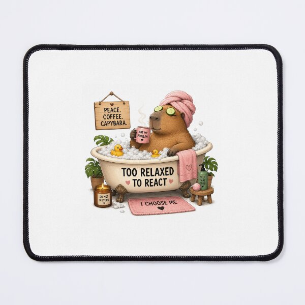 Item preview, Too Relaxed to React – Capybara Self  designed and sold by QuirkNest Studio .