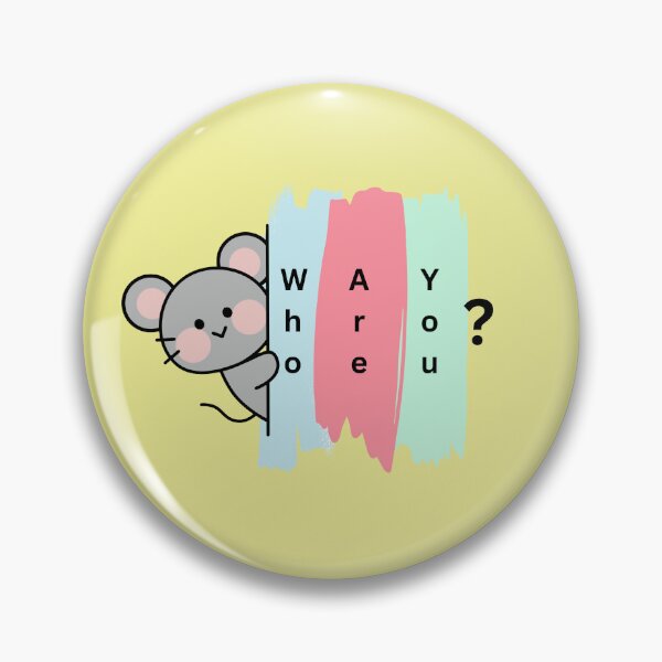 Item preview, "Who Are You?" Cute Peeking Mouse Pastel Paint Stroke Graphic designed and sold by SeJaa.
