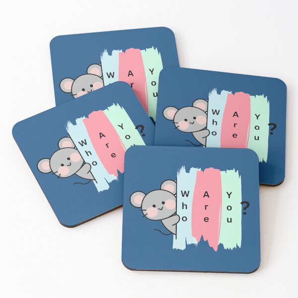 Item preview, "Who Are You?" Cute Peeking Mouse Pastel Paint Stroke Graphic designed and sold by SeJaa.