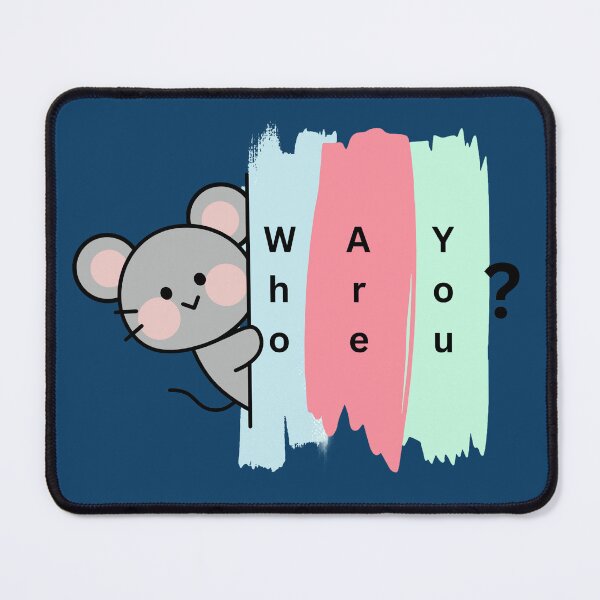 Item preview, "Who Are You?" Cute Peeking Mouse Pastel Paint Stroke Graphic designed and sold by SeJaa.