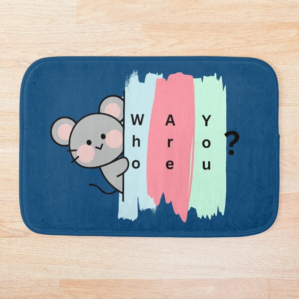 Item preview, "Who Are You?" Cute Peeking Mouse Pastel Paint Stroke Graphic designed and sold by SeJaa.