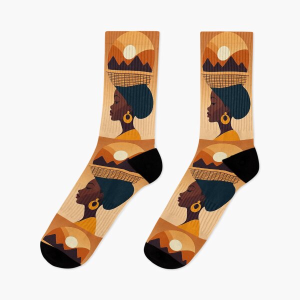 Item preview, Art - Black Woman with Basket, Contemporary Afro-Bohemian Aesthetic designed and sold by Reverso-Design.