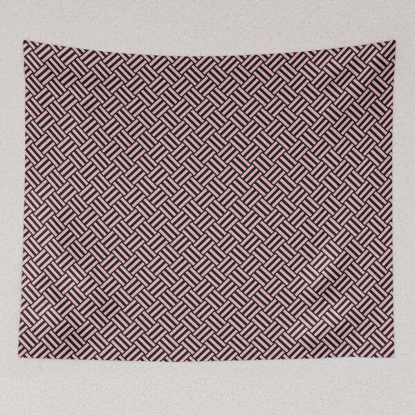 Item preview, Black and Blush basket weave designed and sold by pattern-archive.