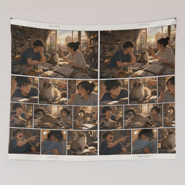 Item preview, Student Life Cozy Reading Room Comic Print designed and sold by Grafititee.