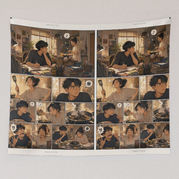 Item preview, Student Life Cozy Reading Room Comic Print designed and sold by Grafititee.