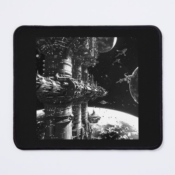 Item preview, Futuristic Space Station Above an Alien Planet designed and sold by inkoutninja.