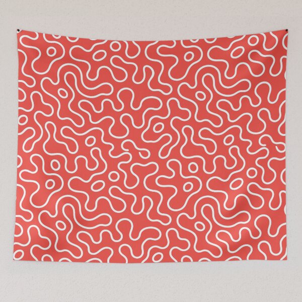 Item preview, Coral Abstract Wavy Line Pattern designed and sold by teeperfect.
