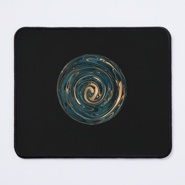 Item preview, Nocturne Deep Teal Gold Marble Swirl Abstract Art designed and sold by AvalonMoss.
