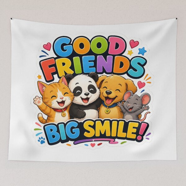 Item preview, Good Friends, Big Smile! – Cute Cat, Panda, Dog & Mouse Friendship designed and sold by MR4me.