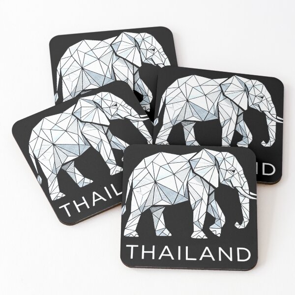Item preview, Geometric Elephant Minimalist Thailand Souvenir Thai Elephant  Modern Art designed and sold by Yellowriversss.