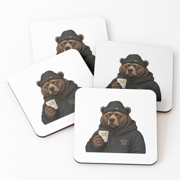 Item preview, Sleepy Bear Coffee Club Mascot designed and sold by Drofted.