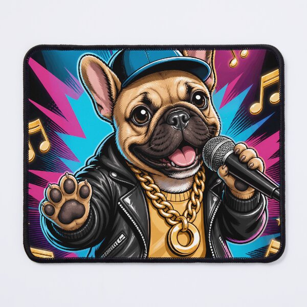 Item preview, French Bulldog Rapper Hip Hop Music Art designed and sold by LuisWorks.