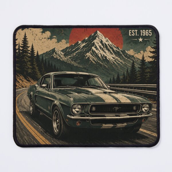 Item preview, Vintage Mustang Classic Car Mountain Art designed and sold by Man-Cave-Motifs.
