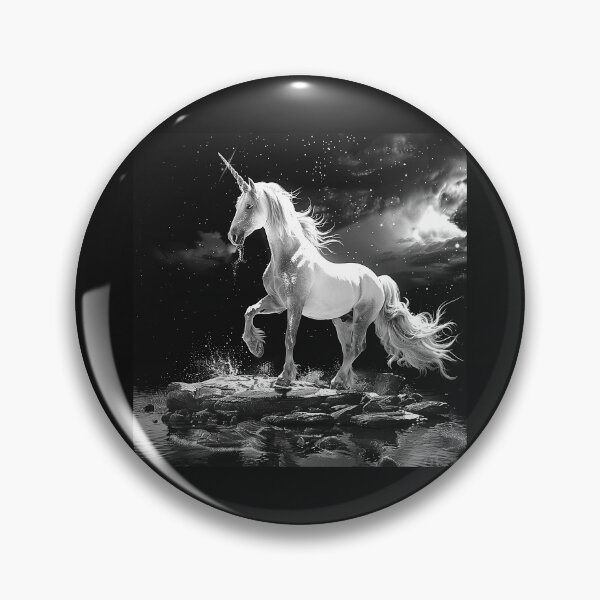 Item preview, Majestic White Unicorn Beneath a Starry Sky designed and sold by inkoutninja.