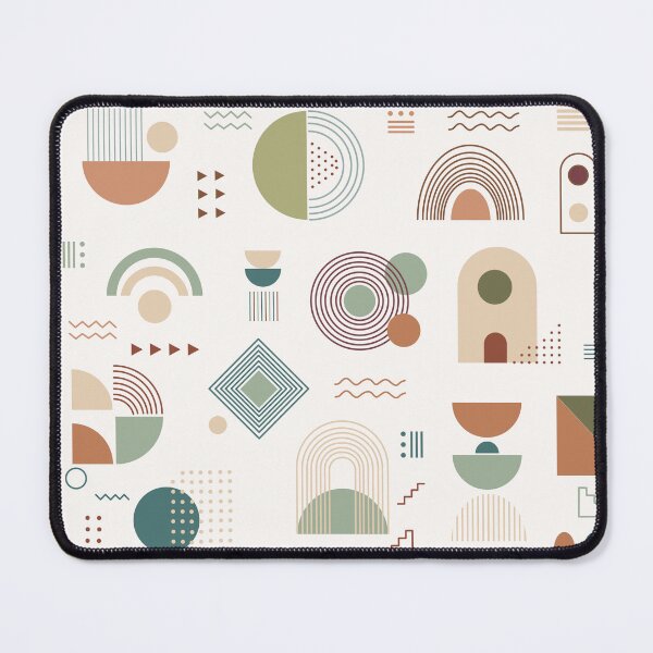 Item preview, Mid Century Modern Geometric Abstract Shapes in Earth Tone Palette designed and sold by WanwisaChuenlom.