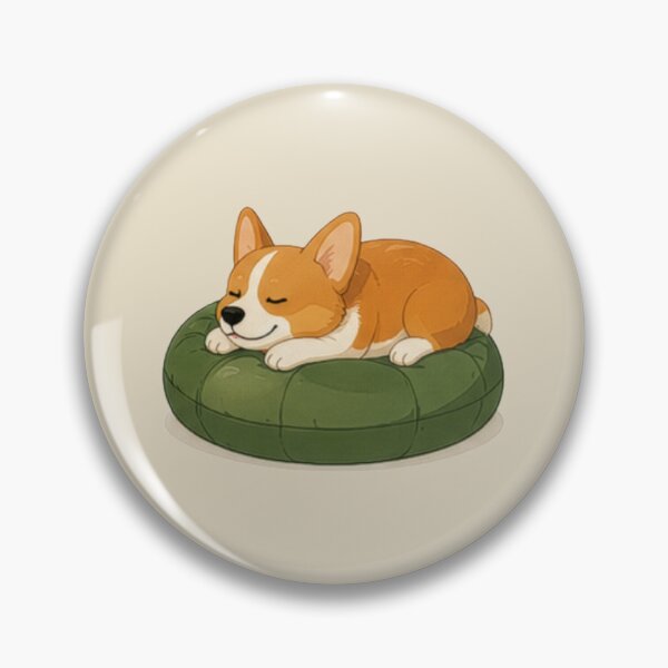 Item preview, Sleeping Corgi on Cushion | Cozy Cute Dog Illustration | Minimalist Pet Art designed and sold by BlackShopps.