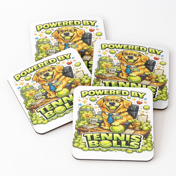 Item preview, Powered By Tennis Balls Funny Golden Retriever Dog Lover Gift designed and sold by ClaussShop.
