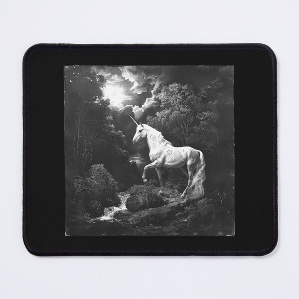 Item preview, Enchanted White Unicorn in a Moonlit Forest designed and sold by inkoutninja.
