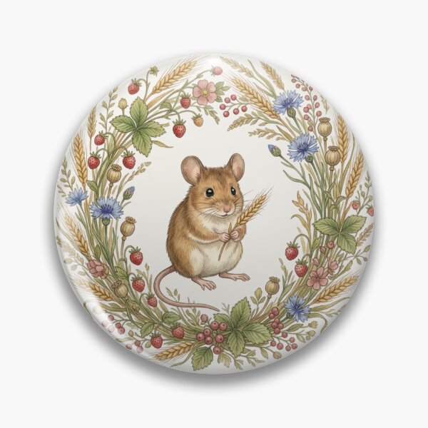Item preview, Field Mouse Wheat Botanical Cottagecore Watercolor Print designed and sold by CalmCapy Co.