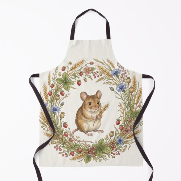 Item preview, Field Mouse Wheat Botanical Cottagecore Watercolor Print designed and sold by CalmCapy Co.