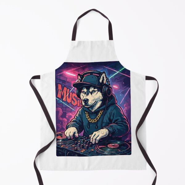Item preview, DJ Husky: Club dog with hoodie & graffiti designed and sold by Pineapple-Tree.