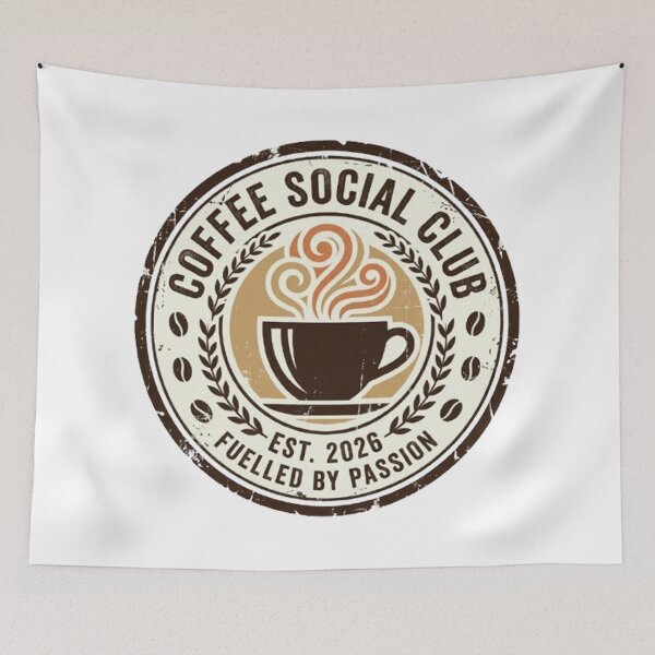 Item preview, Coffee Social Club Vintage Coffee Design | Fueled by Passion Retro Coffee Lover Gift designed and sold by CreativeNest Prints.