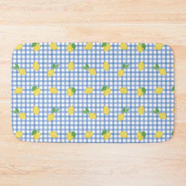 Item preview, Lemons & Gingham Print - Spanish Blue designed and sold by Daniel Bevis Design.