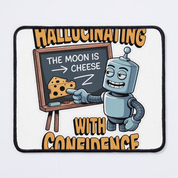 Item preview, Hallucinating With Confidence AI Robot Humor designed and sold by Bianca Oltean.