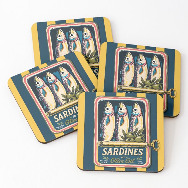 Item preview, Vintage Sardines in Olive Oil Sticker | Retro Fish Tin Illustration | Coastal Kitchen Aesthetic Graphic designed and sold by ayatstudio.