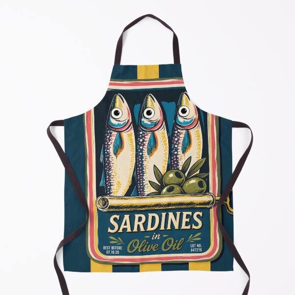 Item preview, Vintage Sardines in Olive Oil Sticker | Retro Fish Tin Illustration | Coastal Kitchen Aesthetic Graphic designed and sold by ayatstudio.