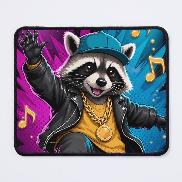 Item preview, Hip Hop Raccoon Dancing Neon Music Art designed and sold by LuisWorks.