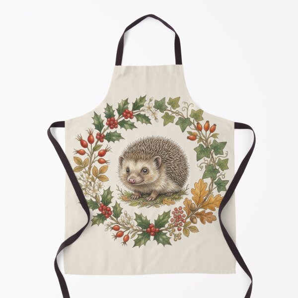 Item preview, Hedgehog Autumn Botanical Cottagecore Watercolor Print designed and sold by CalmCapy Co.