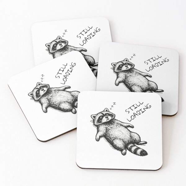 Item preview, Tired Raccoon Still Loading Mood | Minimalist Animal Meme designed and sold by moodiecatshop.