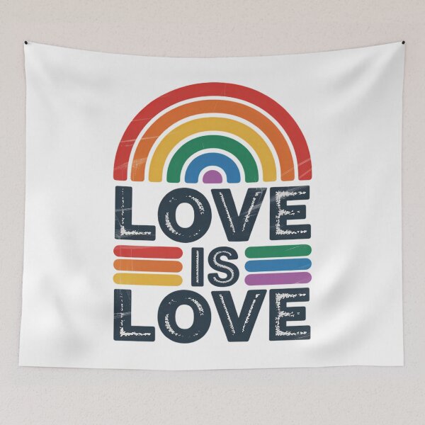 Item preview, LGBTQ Is Love Gay Pride LGBT Ally Rainbow Flag designed and sold by sailorjessiArt.