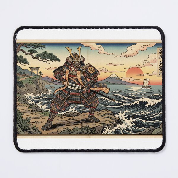 Item preview, The Sea and the Japanese Samurai (Ukiyo-e Style) designed and sold by whiteblackcat.