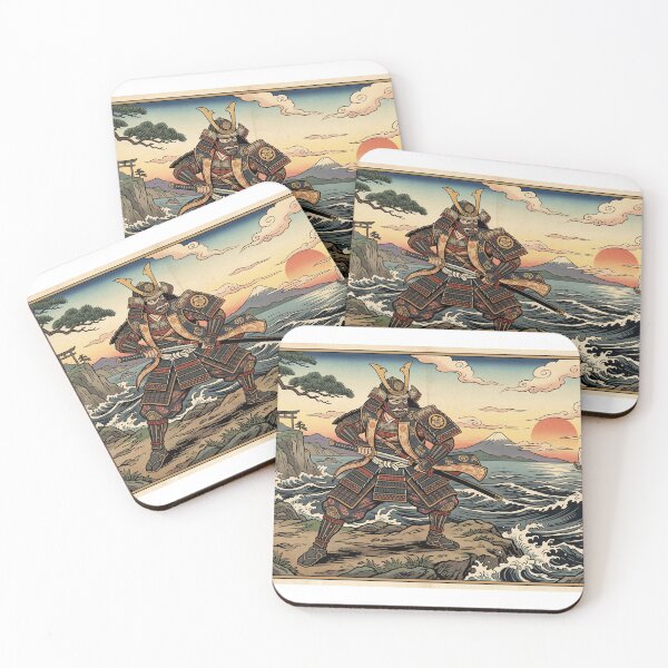 Artikelvorschau, Das Meer und die japanischen Samurai (Ukiyo-e-Stil) entworfen und verkauft von whiteblackcat.