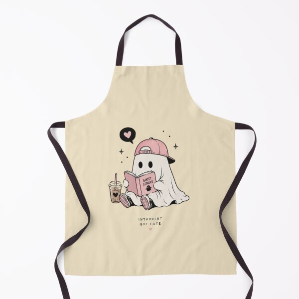 Item preview, Introvert But Cute | Cozy Ghost Reading Coffee Lover Kawaii Design designed and sold by JA-1994.