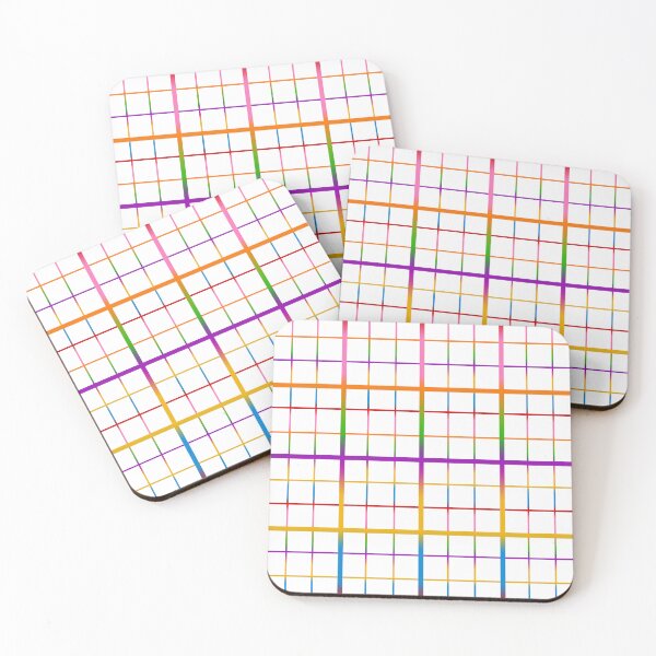 Item preview, Colorful Rainbow Windowpane Grid Check - White  designed and sold by PatternTitan.