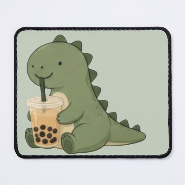 Item preview, Cute Dinosaur Drinking Bubble Tea | Kawaii Boba Dino | Cozy Minimalist Illustration designed and sold by BlackShopps.